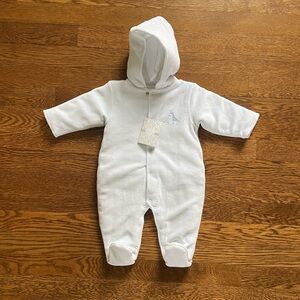 Kissy kissy baby velour footed bunting